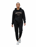 Versace Leopard Spot Logo Cotton Hoodie In Black