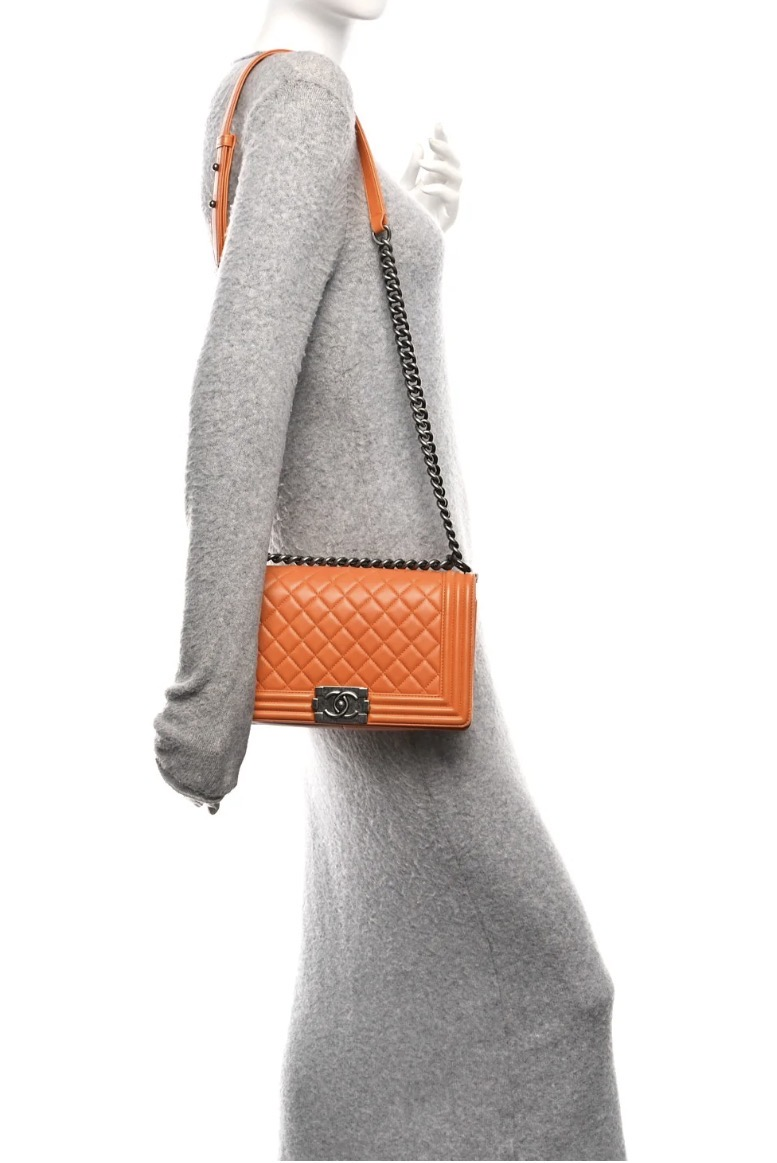 Chanel PreLoved Orange Medium Boy Bag