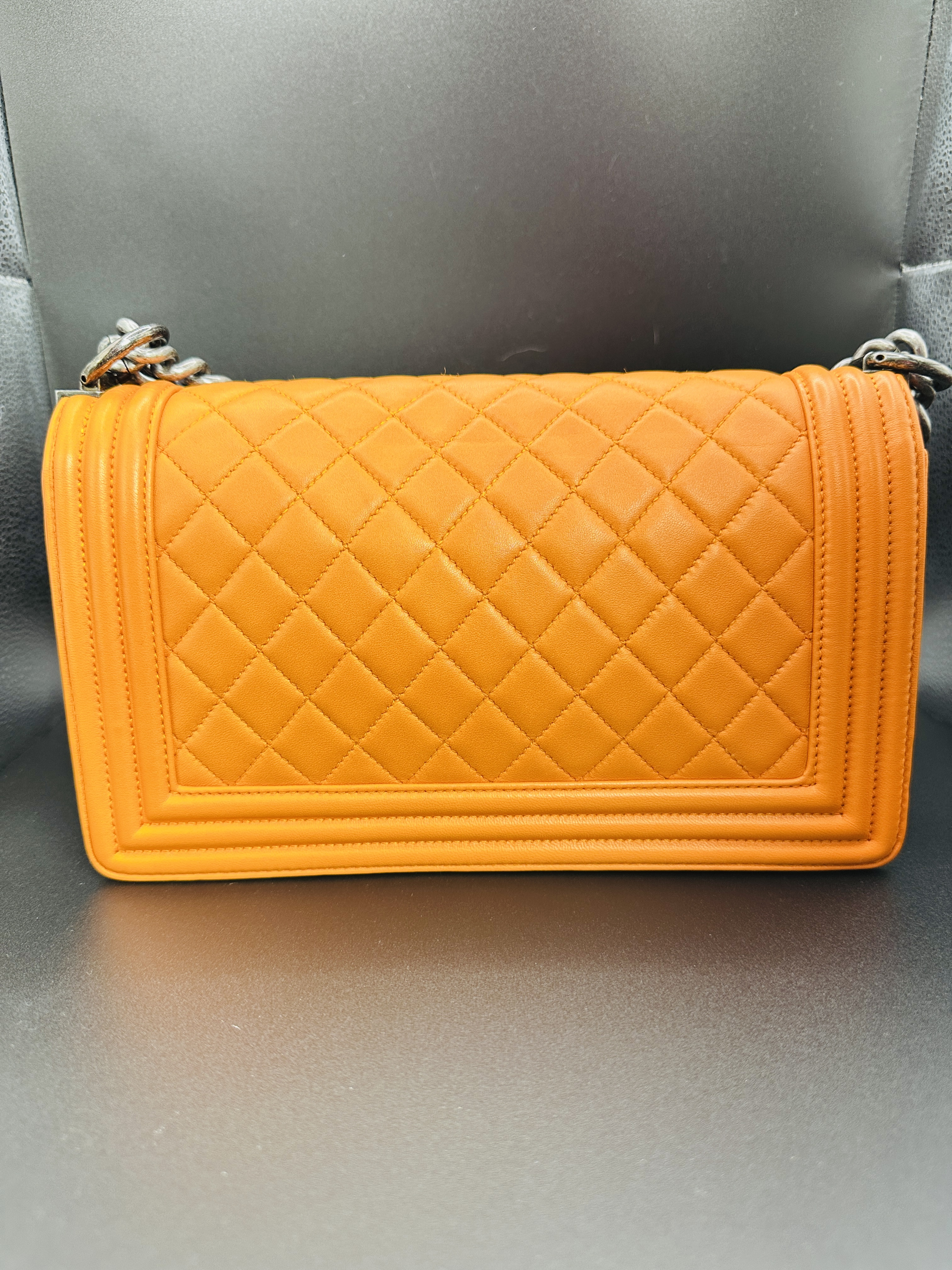 Chanel PreLoved Orange Medium Boy Bag