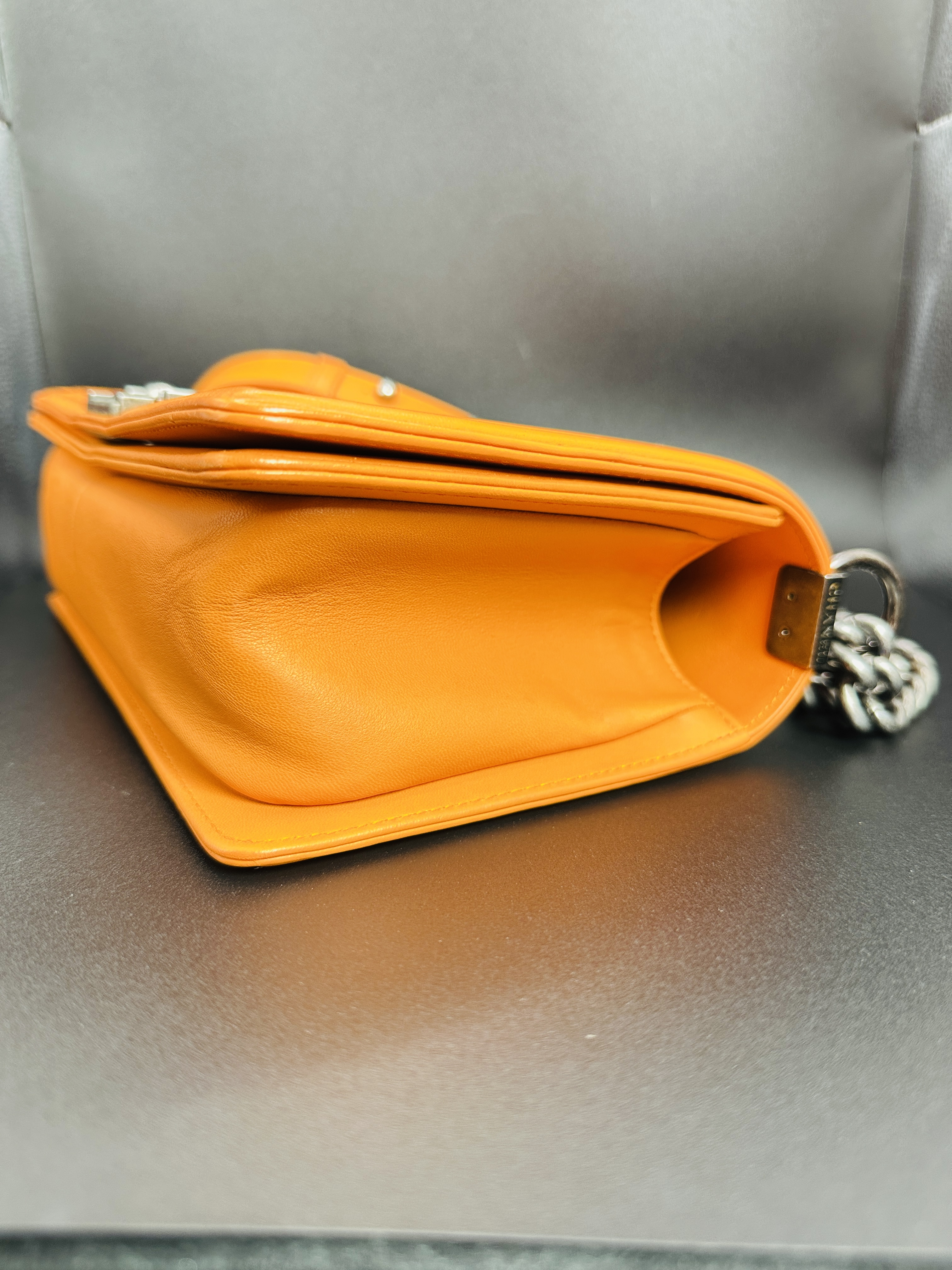 Chanel PreLoved Orange Medium Boy Bag