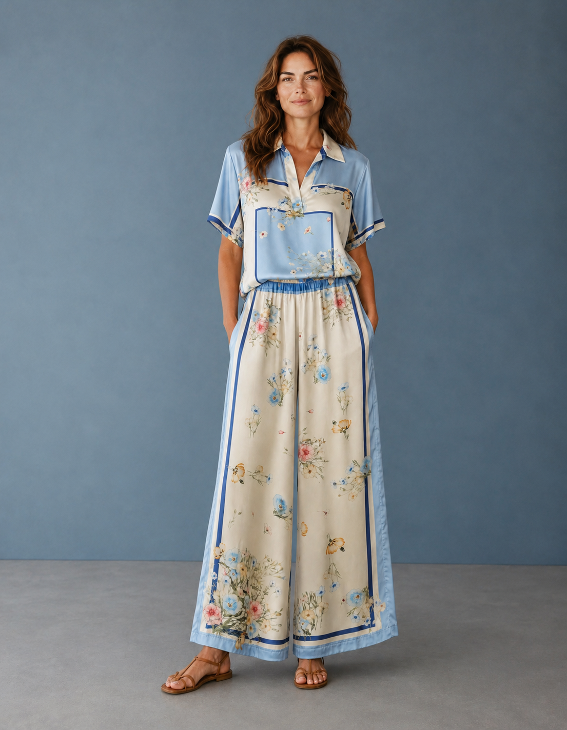 Lola Italian Viscose Silk Palazzo Set