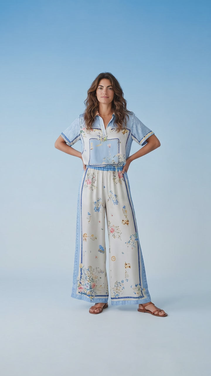 Lola Italian Viscose Silk Palazzo Set